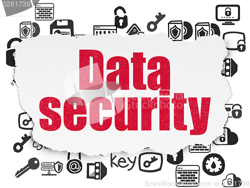 Image of Privacy concept: Data Security on Torn Paper background