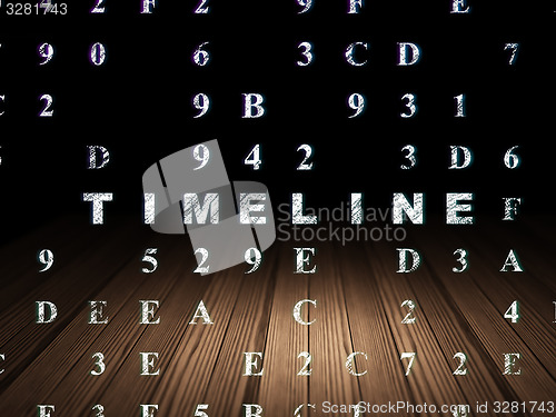 Image of Timeline concept: Timeline in grunge dark room