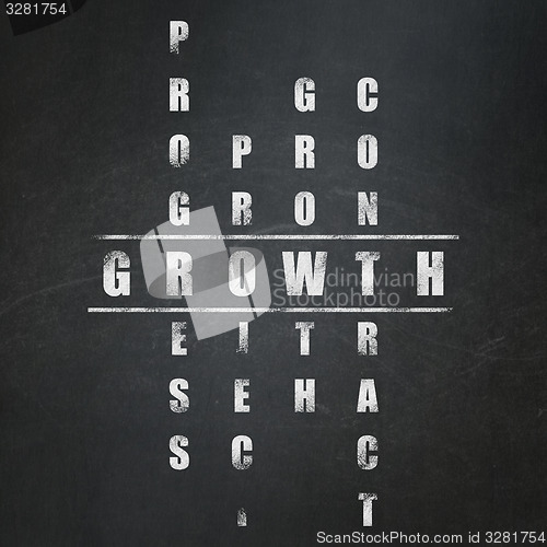 Image of Finance concept: word Growth in solving Crossword Puzzle