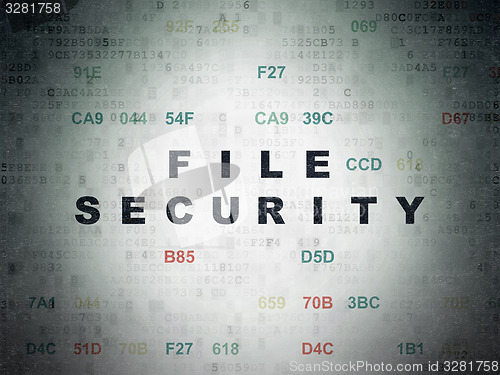 Image of Security concept: File Security on Digital Paper background