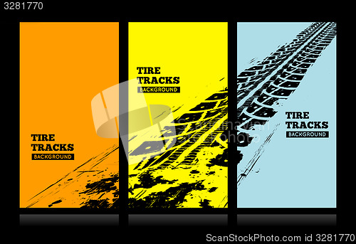 Image of Tire tracks background