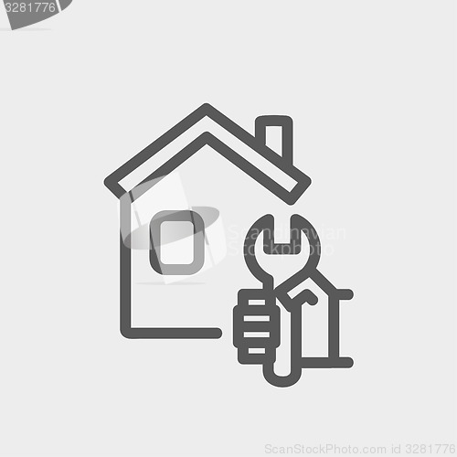 Image of House repair thin line icon