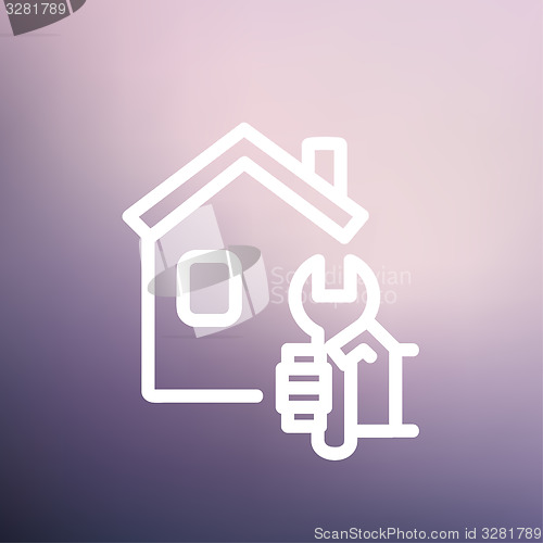 Image of House repair thin line icon