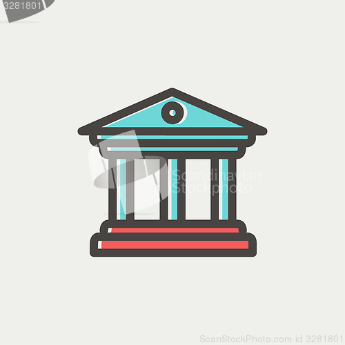 Image of Museum building thin line icon