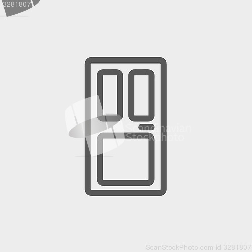 Image of Front door thin line icon