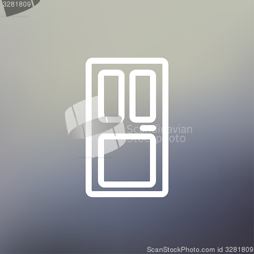 Image of Front door thin line icon