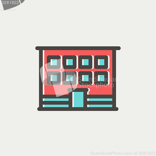 Image of Modern office building thin line icon
