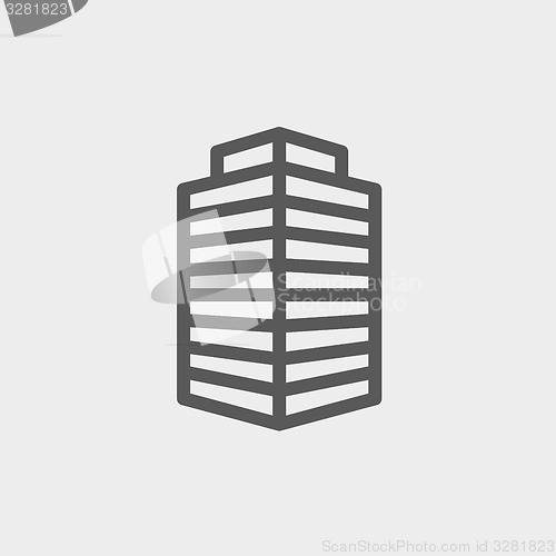 Image of Small Office building thin line icon