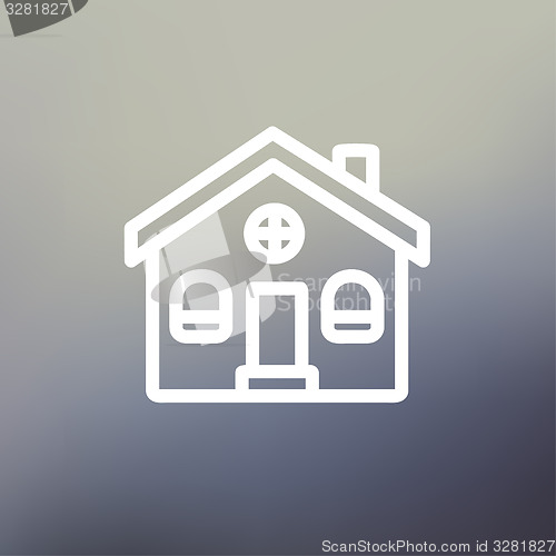 Image of Church building thin line icon