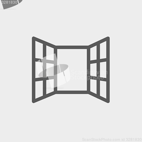 Image of Open windows thin line icon