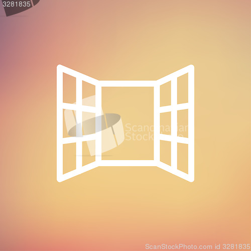 Image of Open windows thin line icon