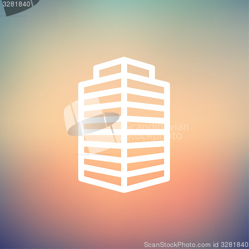 Image of Small Office building thin line icon