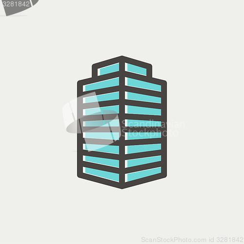 Image of Small Office building thin line icon