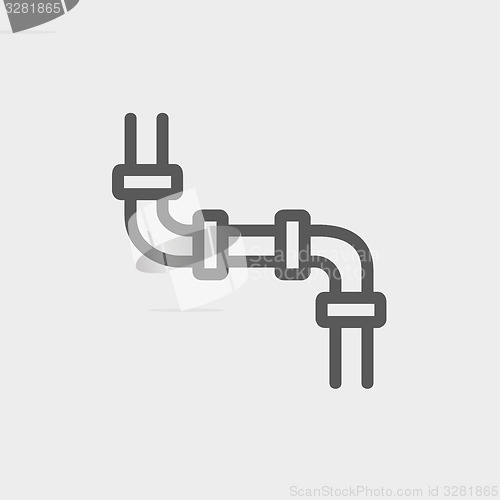 Image of Water pipeline thin line icon 