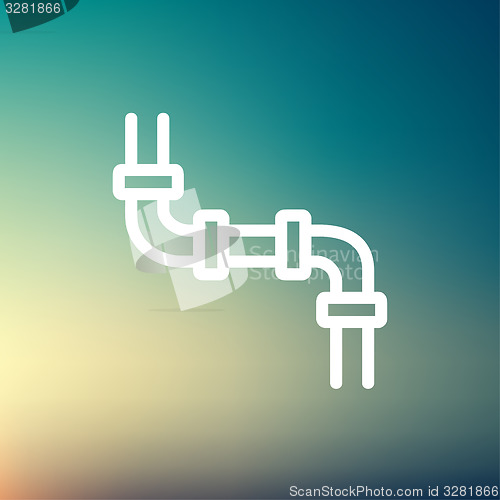 Image of Water pipeline thin line icon 