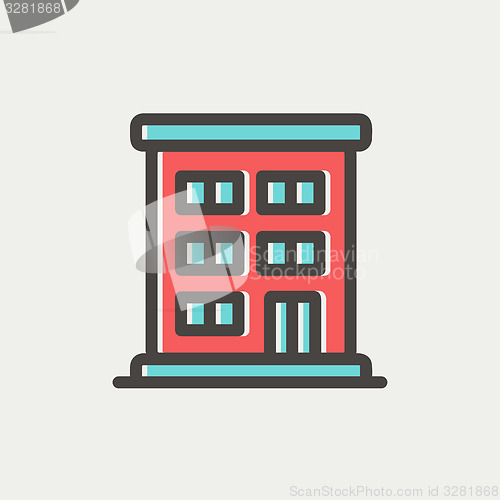 Image of Residential building thin line icon