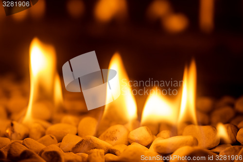 Image of Closeup of fire flames in a chimney