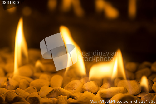 Image of Closeup of fire flames in a chimney