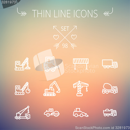 Image of Construction thin line icon set