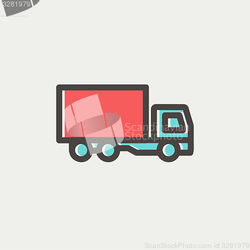 Image of Delivery truck thin line icon