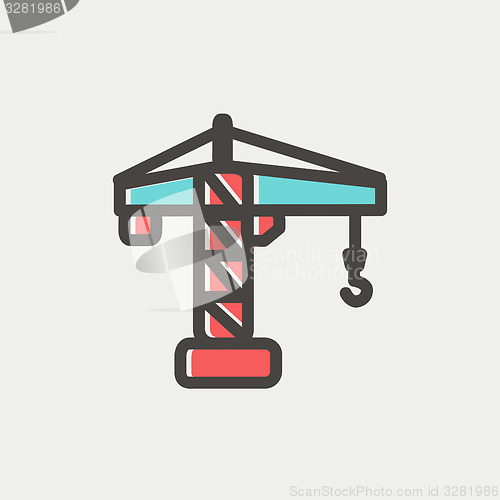 Image of Crane machine thin line icon