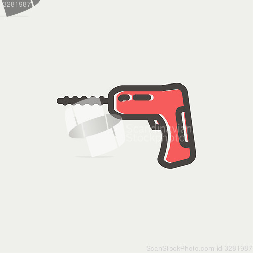 Image of Hammer drill thin line icon