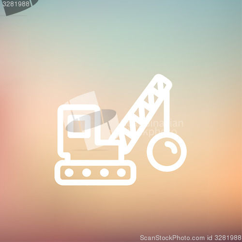 Image of Demolition trailer thin line icon