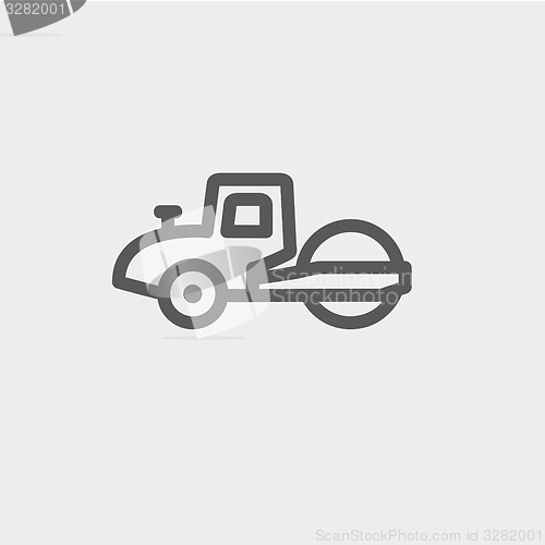 Image of Road roller thin line icon