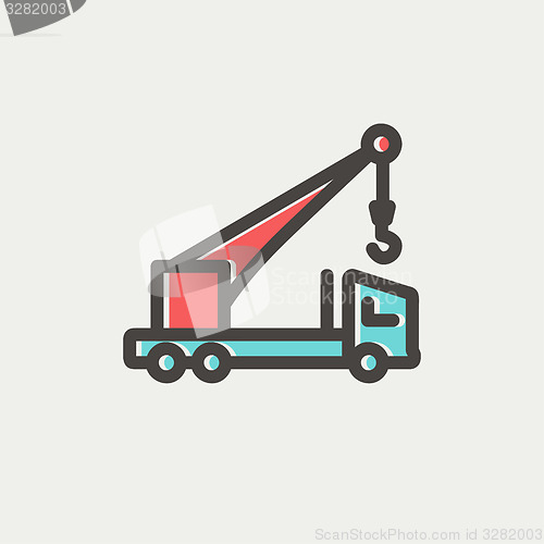 Image of Tow truck thin line icon