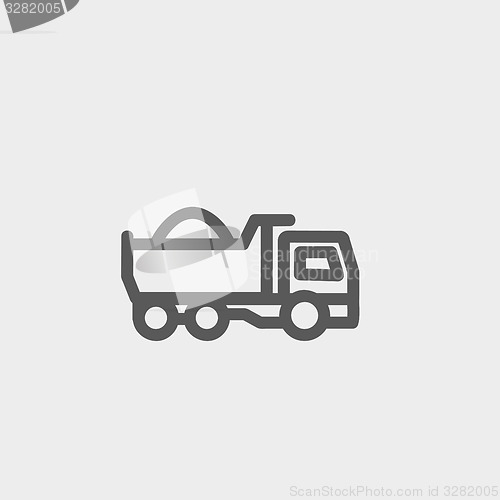 Image of Dump truck thin line icon