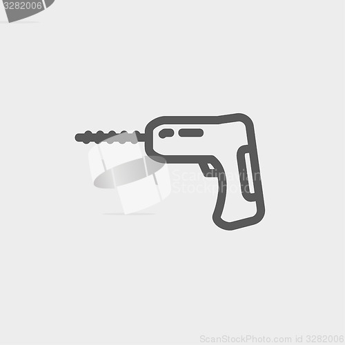Image of Hammer drill thin line icon