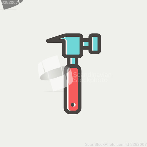 Image of Hammer thin line icon