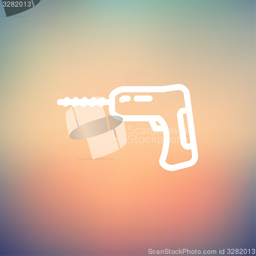 Image of Hammer drill thin line icon