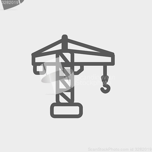 Image of Crane machine thin line icon