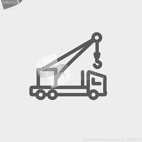 Image of Tow truck thin line icon