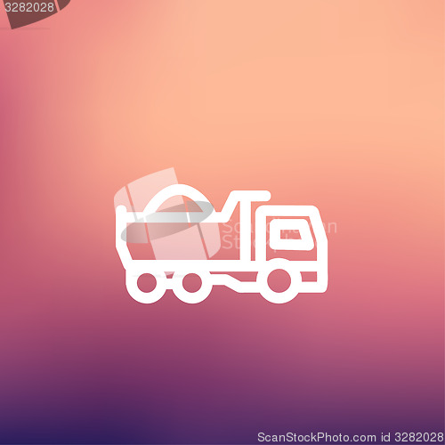 Image of Dump truck thin line icon