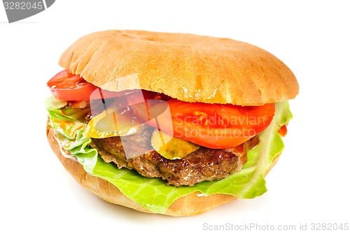 Image of realistic looking hamburger