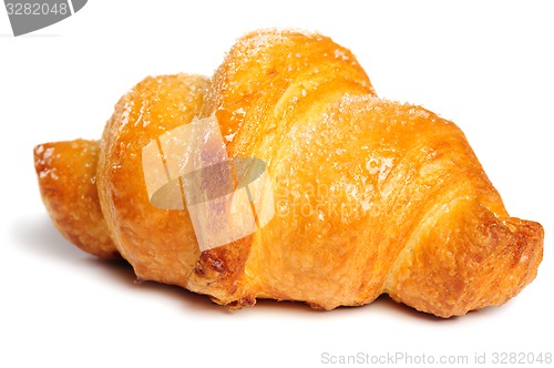Image of fresh crunchy croissant on white background
