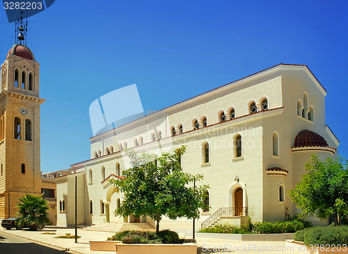 Image of Building on the square of the Spa town, the island of Crete.