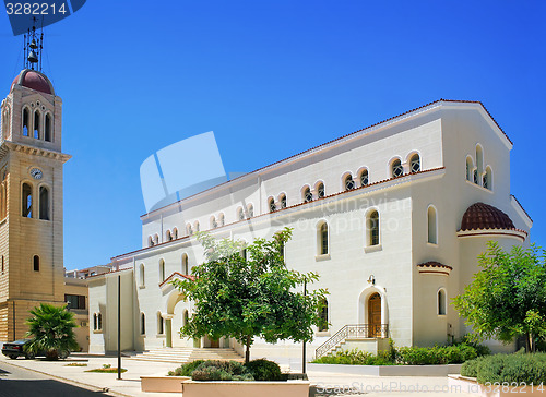 Image of Building on the square of the Spa town, the island of Crete.