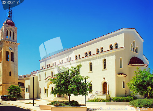 Image of Building on the square of the Spa town, the island of Crete.