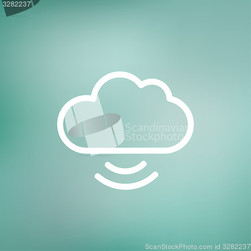 Image of Cloud computing thin line icon