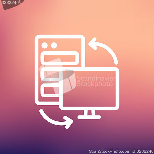 Image of Personal computer set CPU Central processing unit thin line icon