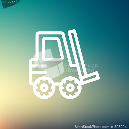 Image of Forklift truck thin line icon