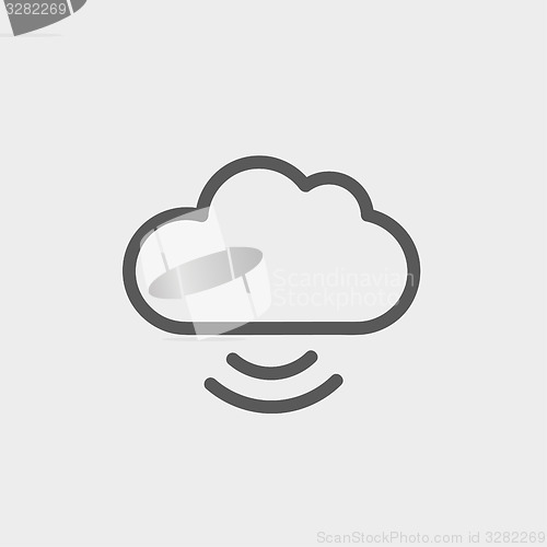 Image of Cloud computing thin line icon