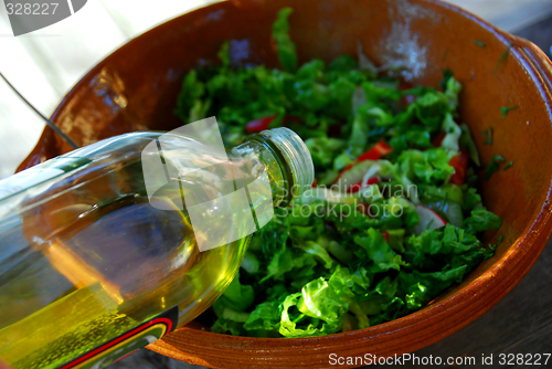 Image of Garden salad and olive oil