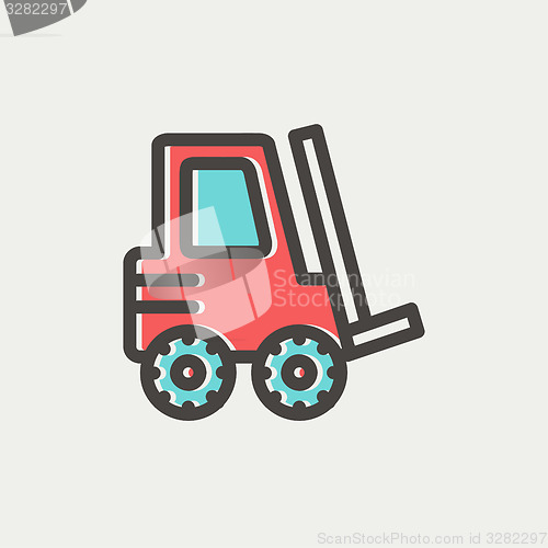 Image of Forklift truck thin line icon