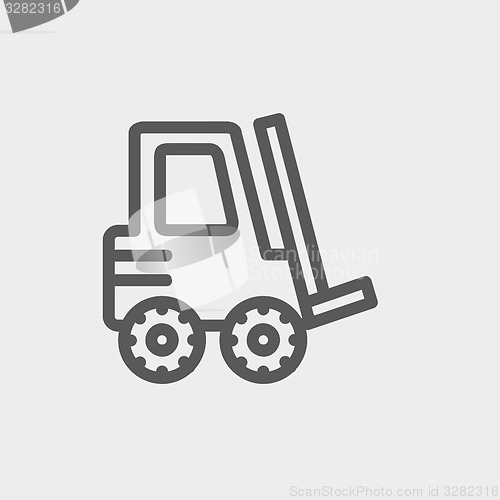 Image of Forklift truck thin line icon