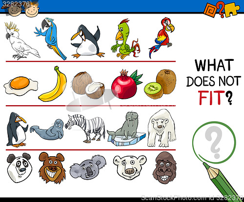 Image of what does not fit game cartoon