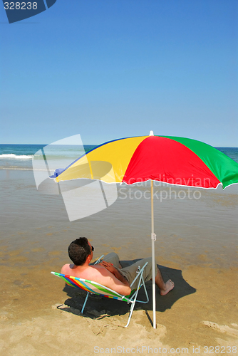 Image of Man relax beach